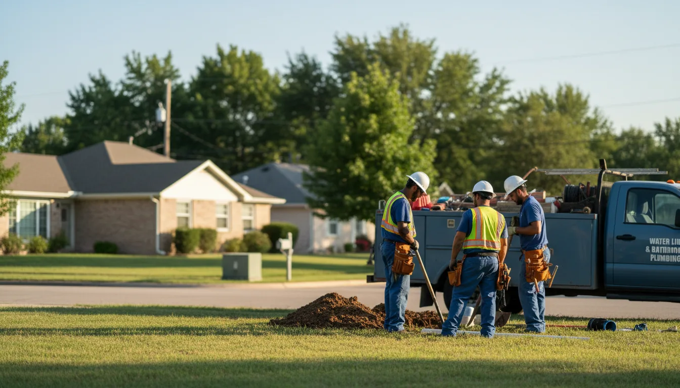 Residential water line and bathroom plumbing service in Guthrie, OK